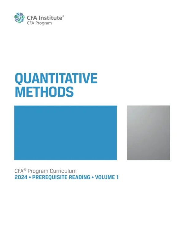 2024 CFA© Program Curriculum Level I Volume 1 Quantitative Methods, Economics (B5) (Color)